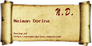 Neiman Dorina névjegykártya